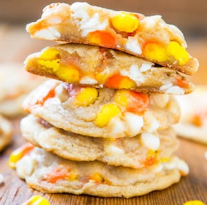 Candy Corn and White Chocolate Softbatch Cookies