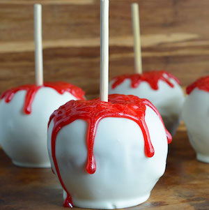 Bloody White Chocolate Apples Halloween Treat