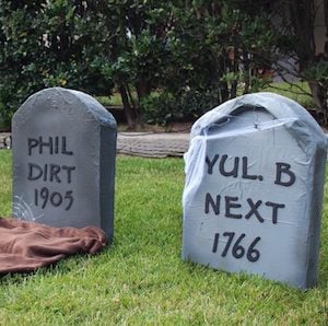 Cardboard Tombstones for the front yard
