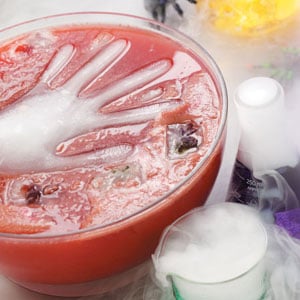 Ghoul halloween party Punch with Ice Hand