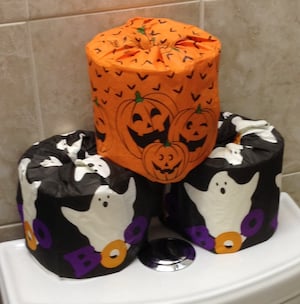 halloween wrapped toilet paper