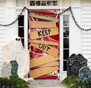 Keep Out Door halloween porch Decor