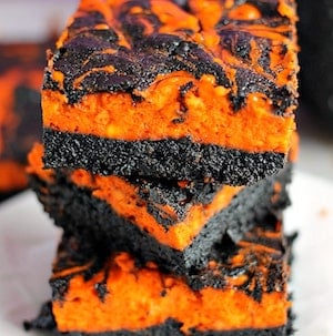 Halloween Swirl Cream Cheese Brownies