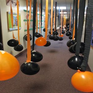 Orange and Black Balloon Streamers