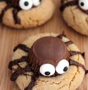 Halloween Peanut Butter Spider Cookies