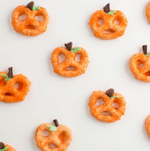 Chocolate Covered Pretzel Pumpkins