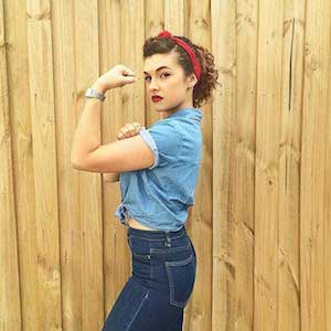 last minute Rosie Riveter women's diy halloween costume