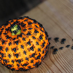 No Carve Creepy Crawly Plastic Spider Pumpkin