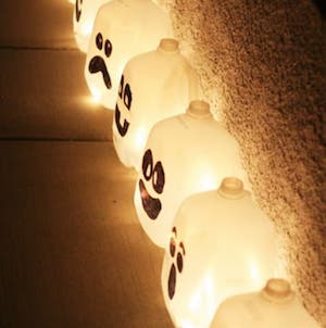 light up ghost milk jugs for walkway