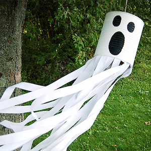 DIY Tin Can Ghost Windsock 