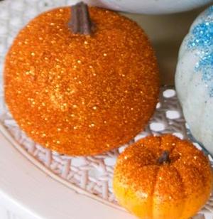 No Carve Gold Glitter Pumpkins 