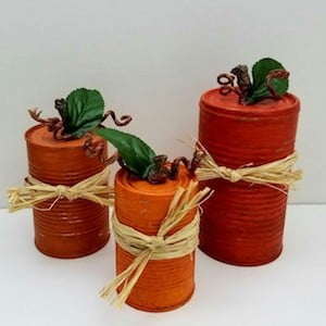 Easy DIY Tin Can Pumpkins