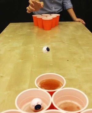 Eyeball Beer Pong halloween party game