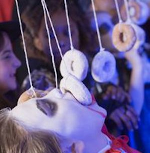 Doughnuts on a String halloween party game for kids