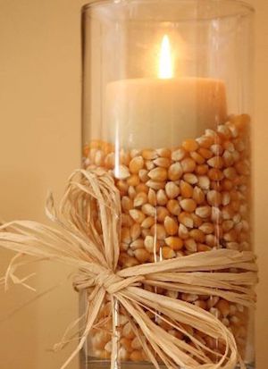 Dollar Tree Popcorn Kernel Candle Centerpiec