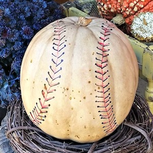 painted baseball pumpkin