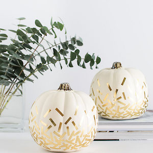 No Carve Gold Confetti pumpkins