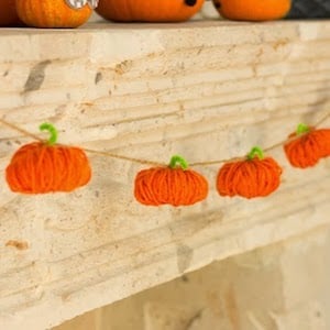 Yarn Pumpkin Garland