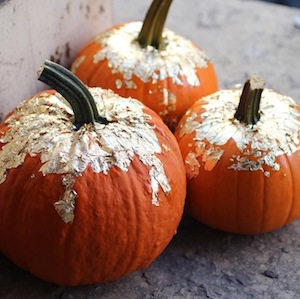 No Carve Gold Leaf Pumpkins