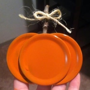 Mason Jar Lid Pumpkin Craft