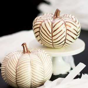 No Carve Copper Herringbone pumpkins