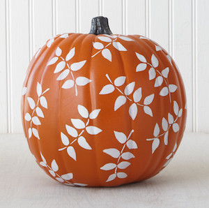 Falling Leaves Stencil Pumpkin