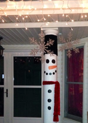 Snowman Porch Pillar DIY Christmas Decoration