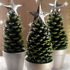 Pine Cone Christmas Trees craft for adults