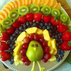 Turkey Fruit Tray Thanksgiving Appetizer