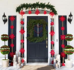 All-natural Christmas entrance door