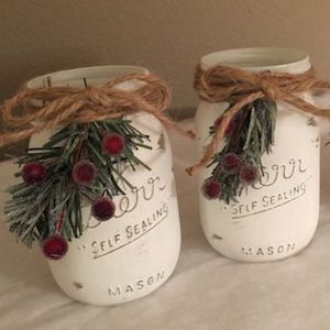 Rustic Christmas Mason Jars