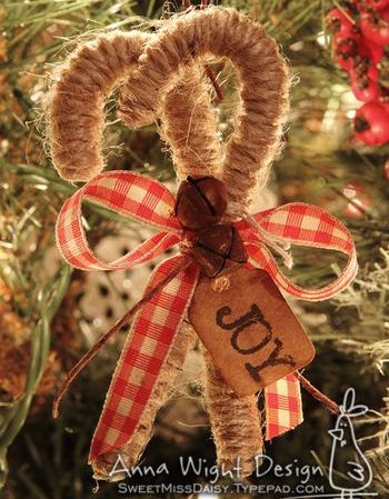Twine Candy Cane Ornaments