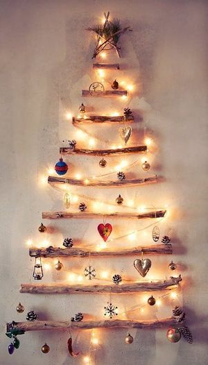 Adornos de árbol de Navidad de madera para la pared.
