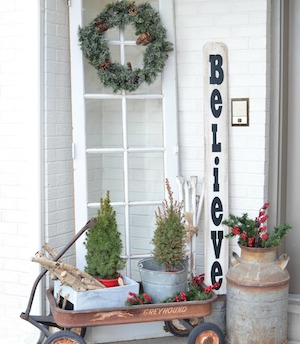 Vintage Farmhouse Christmas Porch