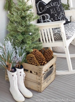 Christmas Porch with Repurposed Finds 