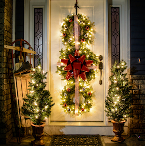 DIY Christmas Wreath Trio for Entrance Door