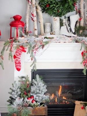 Wintery Farmhouse Mantel