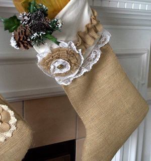 Burlap Christmas Stockings