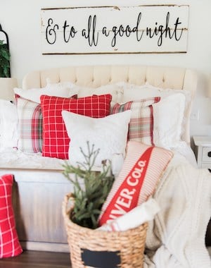 Cozy Cheerful Farmhouse Christmas Bedroom