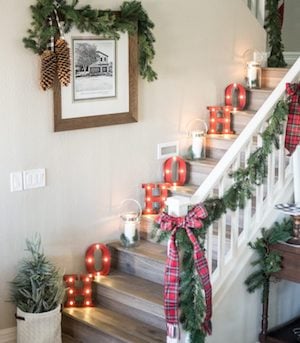 rustic Wooden Tiered Tray Christmas Decoration