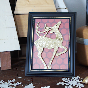 Dollar Store Framed Reindeer Silhouette Christmas Decoration