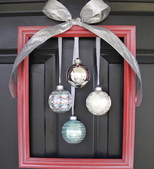 DIY Holiday Framed Ornament Wreath