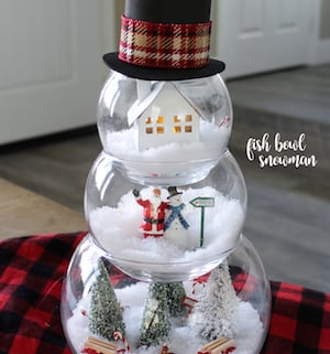 Dollar Tree Fishbowls Snowman Christmas Decoration
