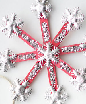 Popsicle Stick Snowflake Ornaments