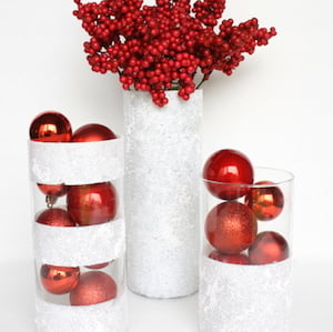 Winter Vase with ornaments and berry sprays