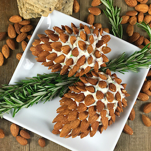 Pine Cone Cheese Ball with Almonds