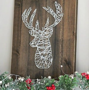 Deer Head String Art  Christmas Wall Decor Idea