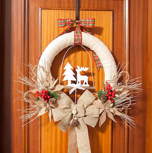 Rustic Burlap Christmas Wreath