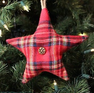 Rustic Flannel Star Ornament 