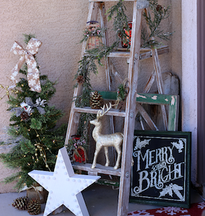 Outdoor Rustic Glam Porch Christmas Decorations